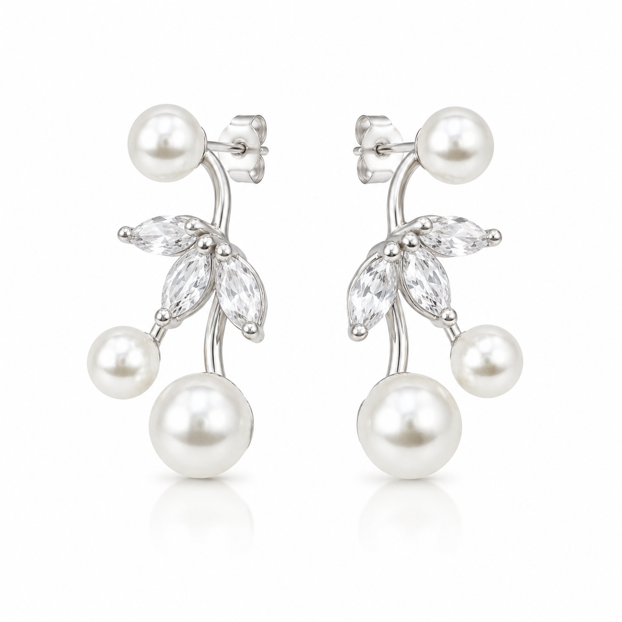 Pearl Bloom Ear Cuffs | 925 Silver