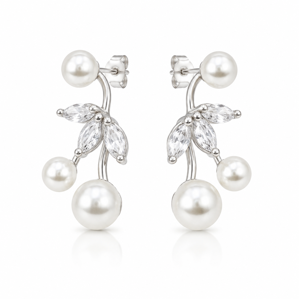 Pearl Bloom Ear Cuffs | 925 Silver