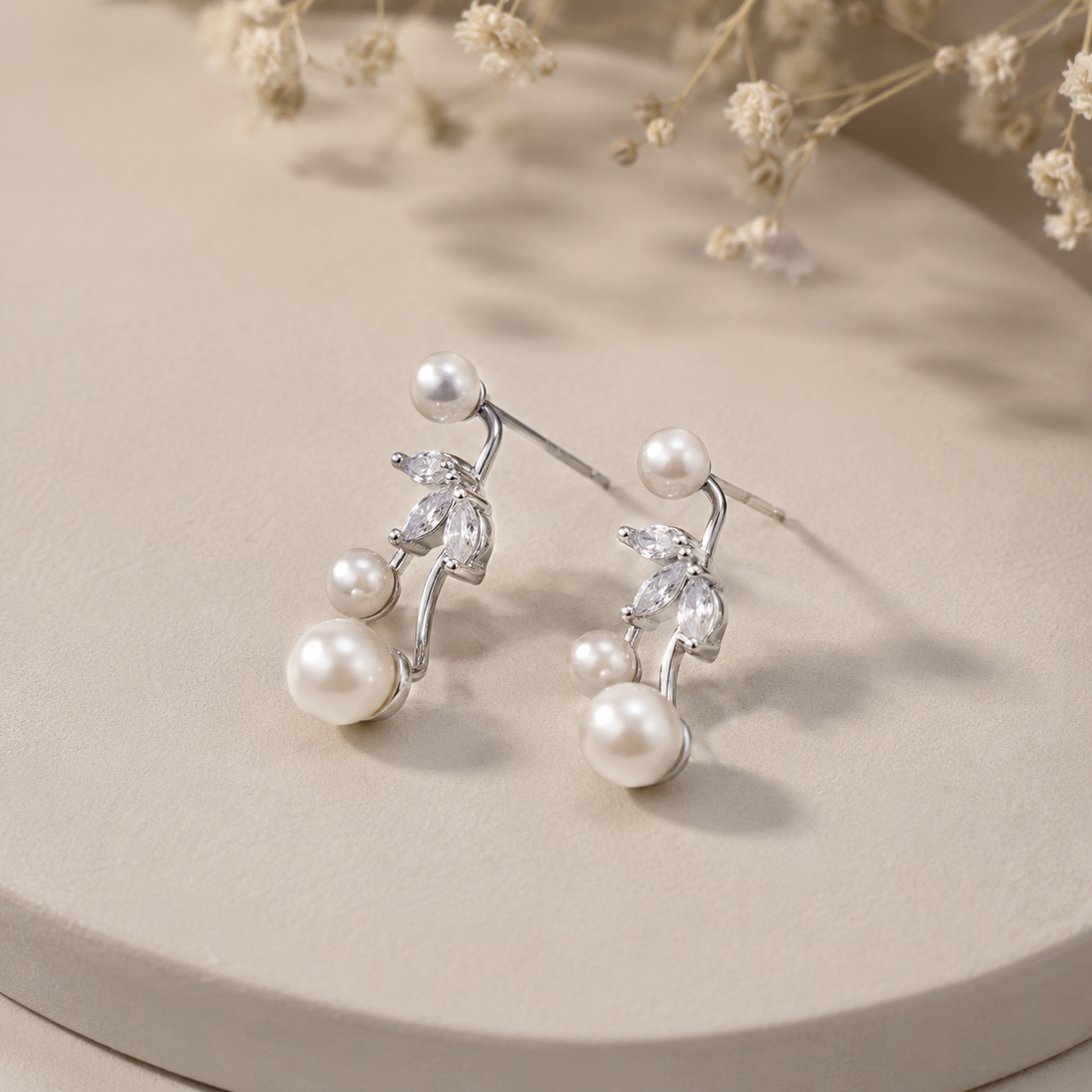 Pearl Bloom Ear Cuffs | 925 Silver