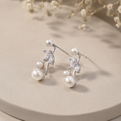 Pearl Bloom Ear Cuffs | 925 Silver