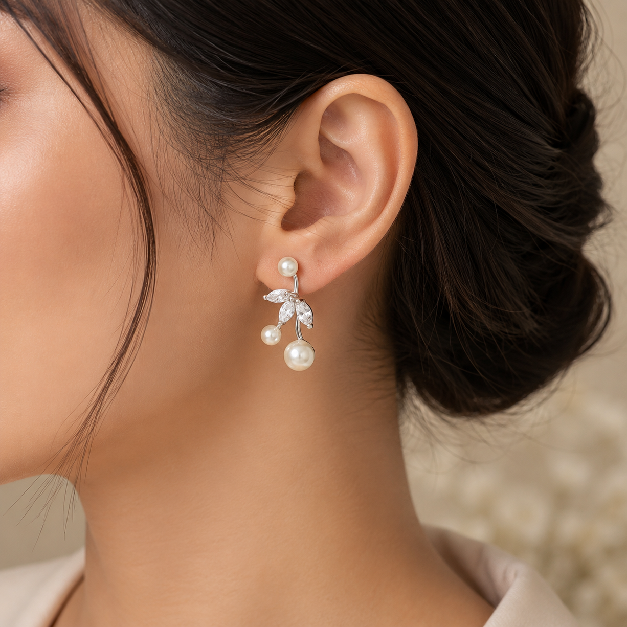 Pearl Bloom Ear Cuffs | 925 Silver