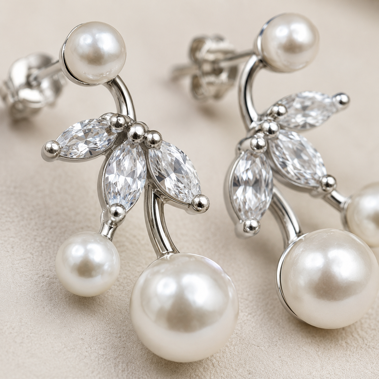 Pearl Bloom Ear Cuffs | 925 Silver