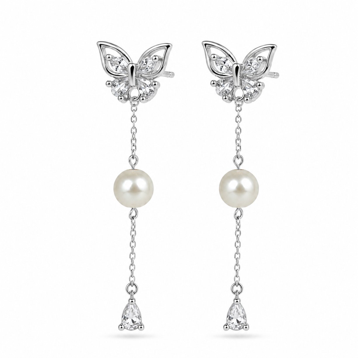 Pearl Whisper Silver Drop Earrings | 925 Silver