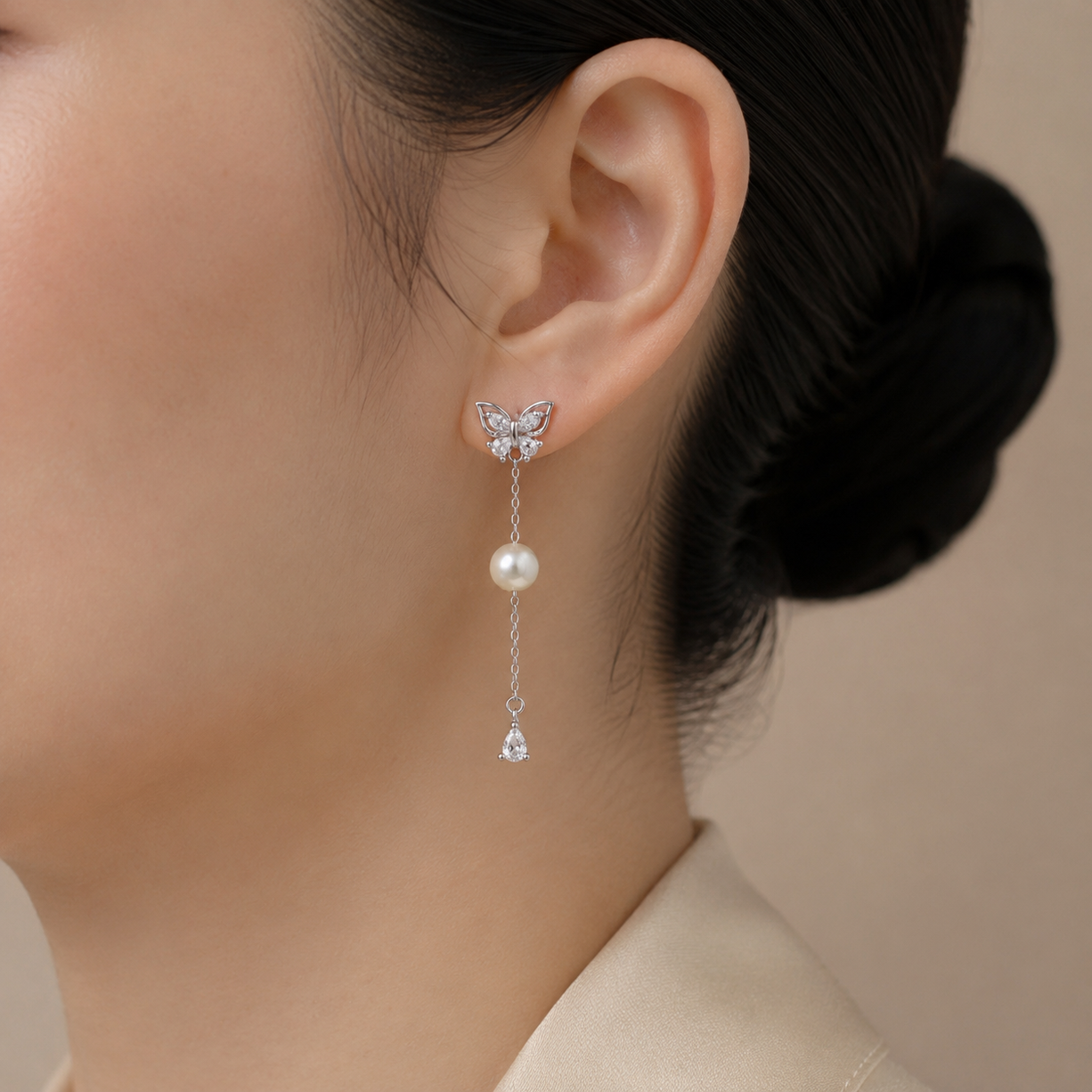 Pearl Whisper Silver Drop Earrings | 925 Silver