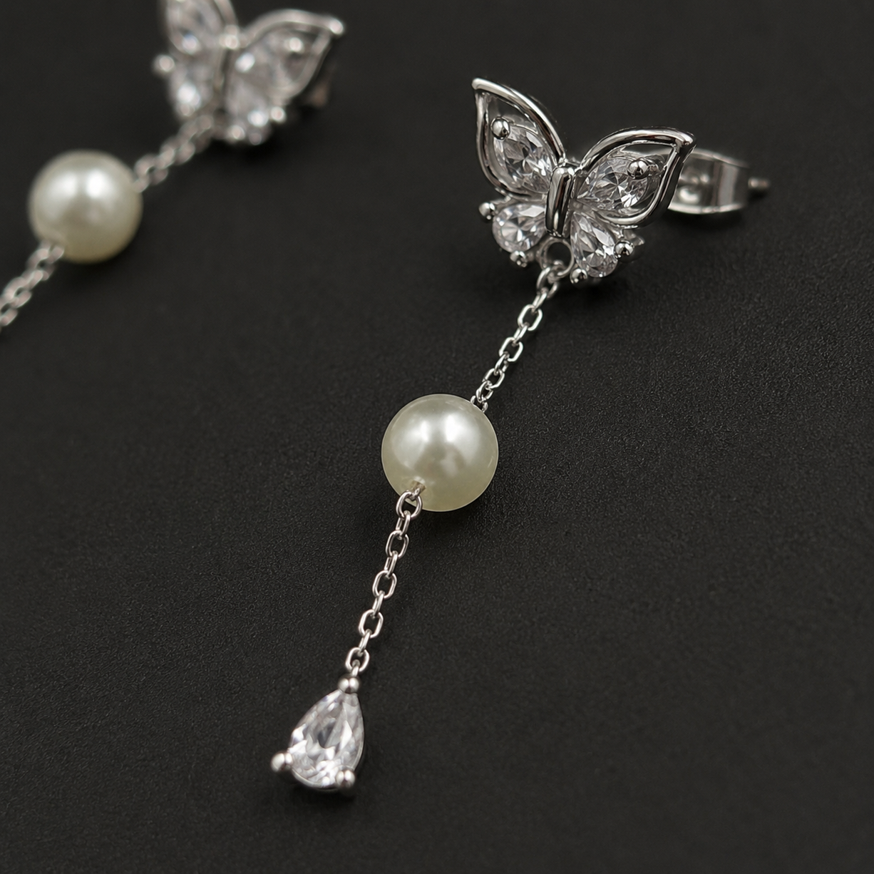 Pearl Whisper Silver Drop Earrings | 925 Silver