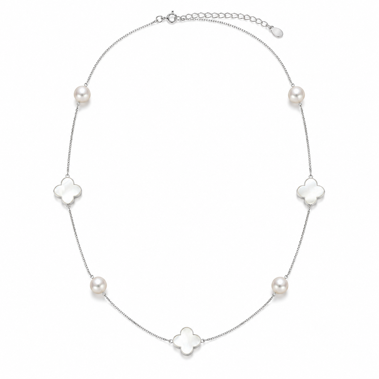 Pearldust Drift Stone Charm Necklace | 925 Silver