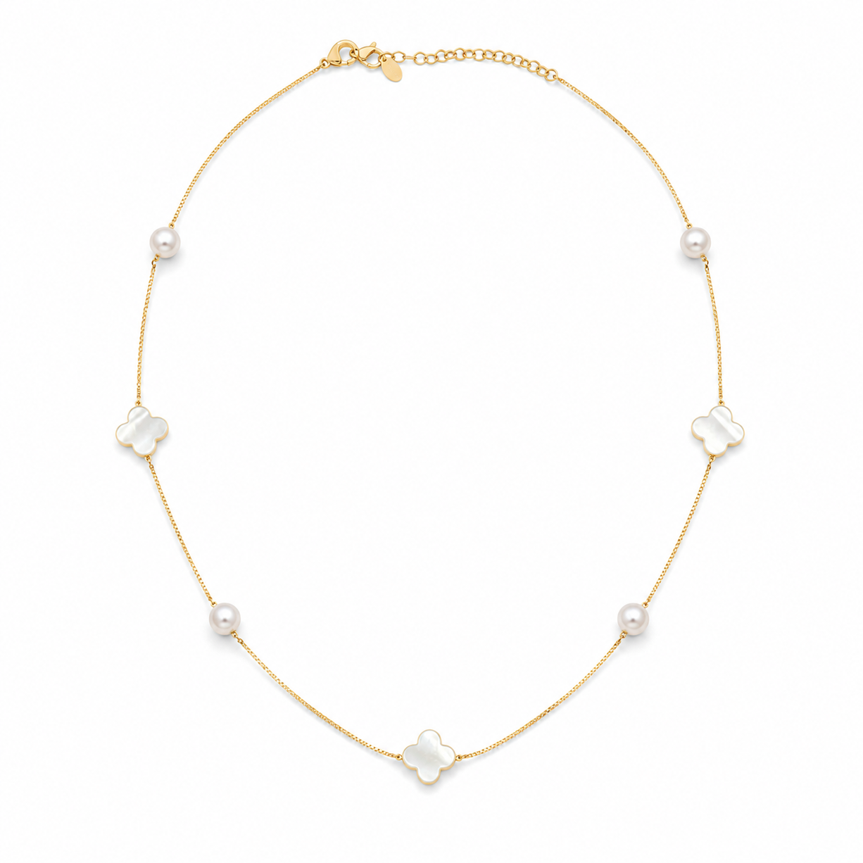 Pearldust Drift Stone Gold Charm Necklace | 925 Silver