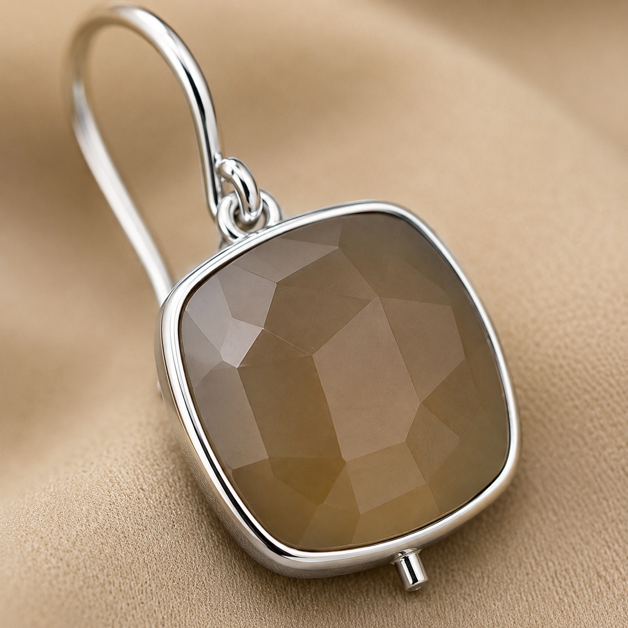 Pech Stone Cushion Drop Earrings | 925 Silver