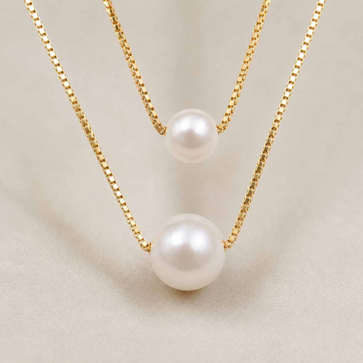 Rosé Duo Pearl Necklace | 925 Silver