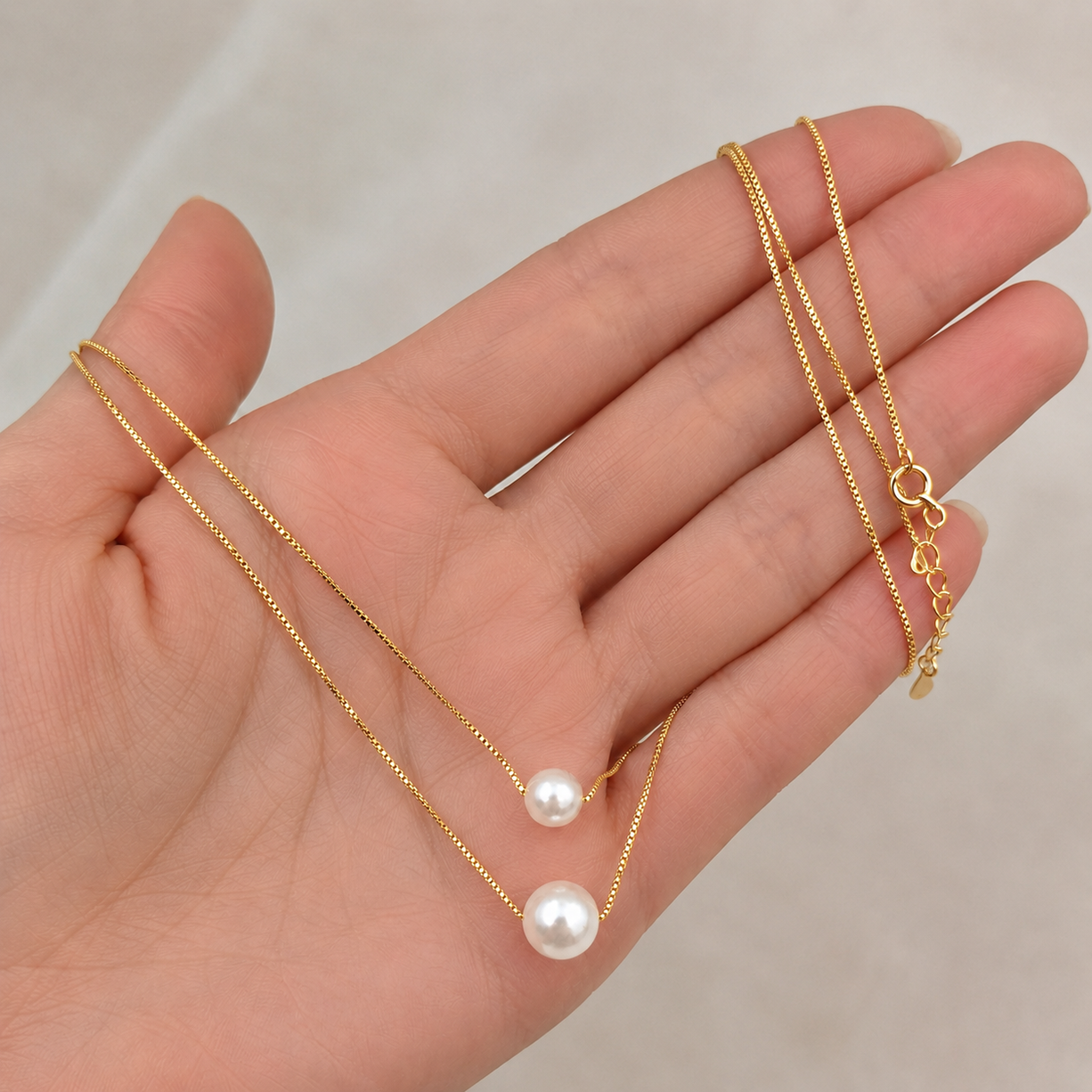 Rosé Duo Pearl Necklace | 925 Silver