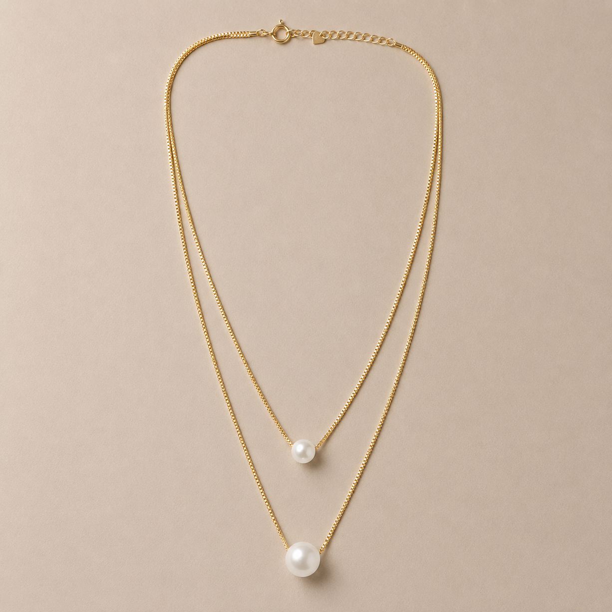 Rosé Duo Pearl Necklace | 925 Silver