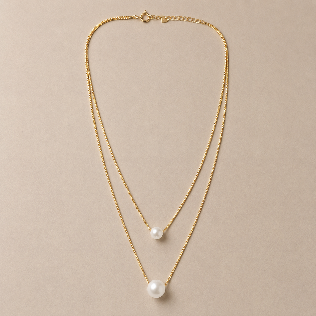 Rosé Duo Pearl Necklace | 925 Silver