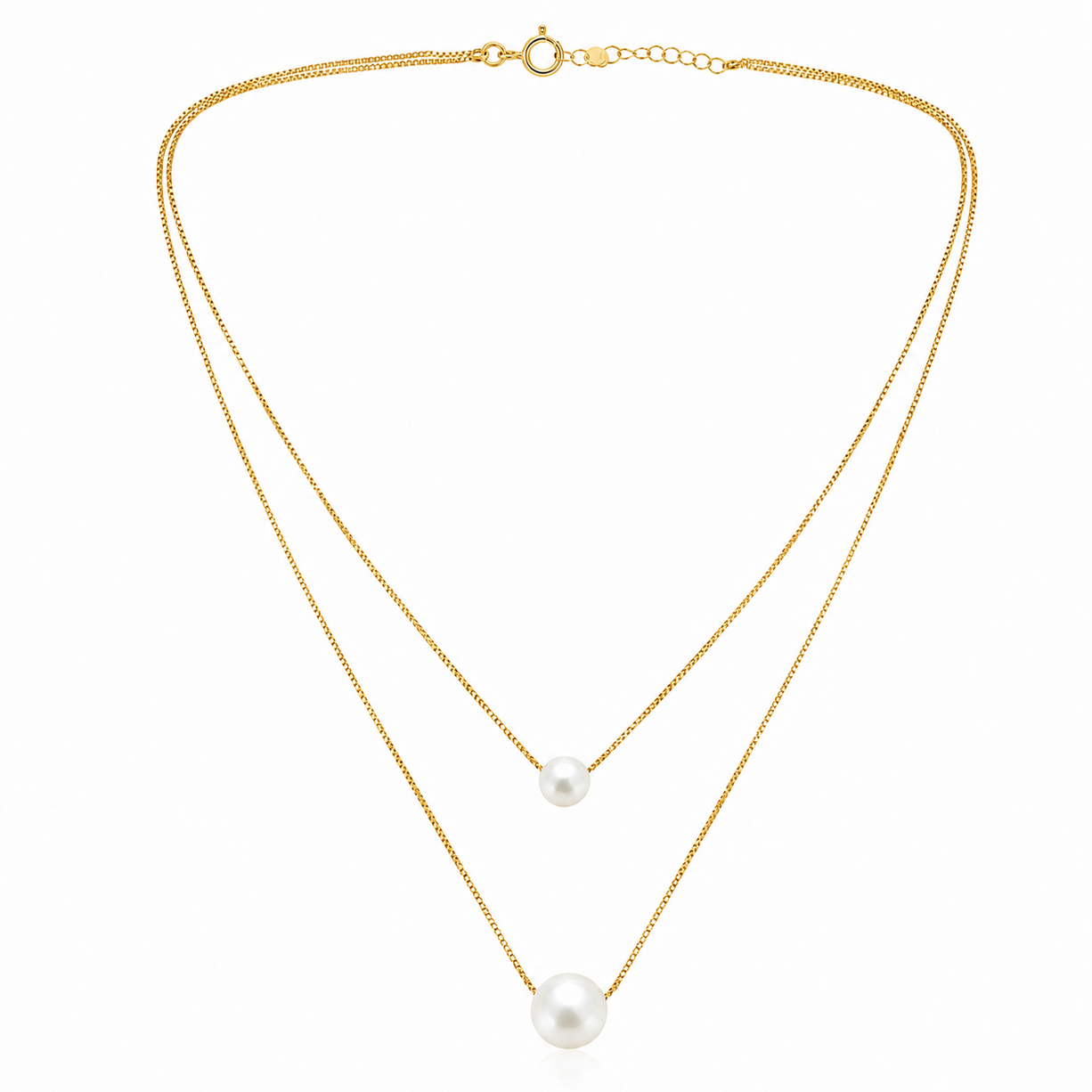 Rosé Duo Pearl Necklace | 925 Silver