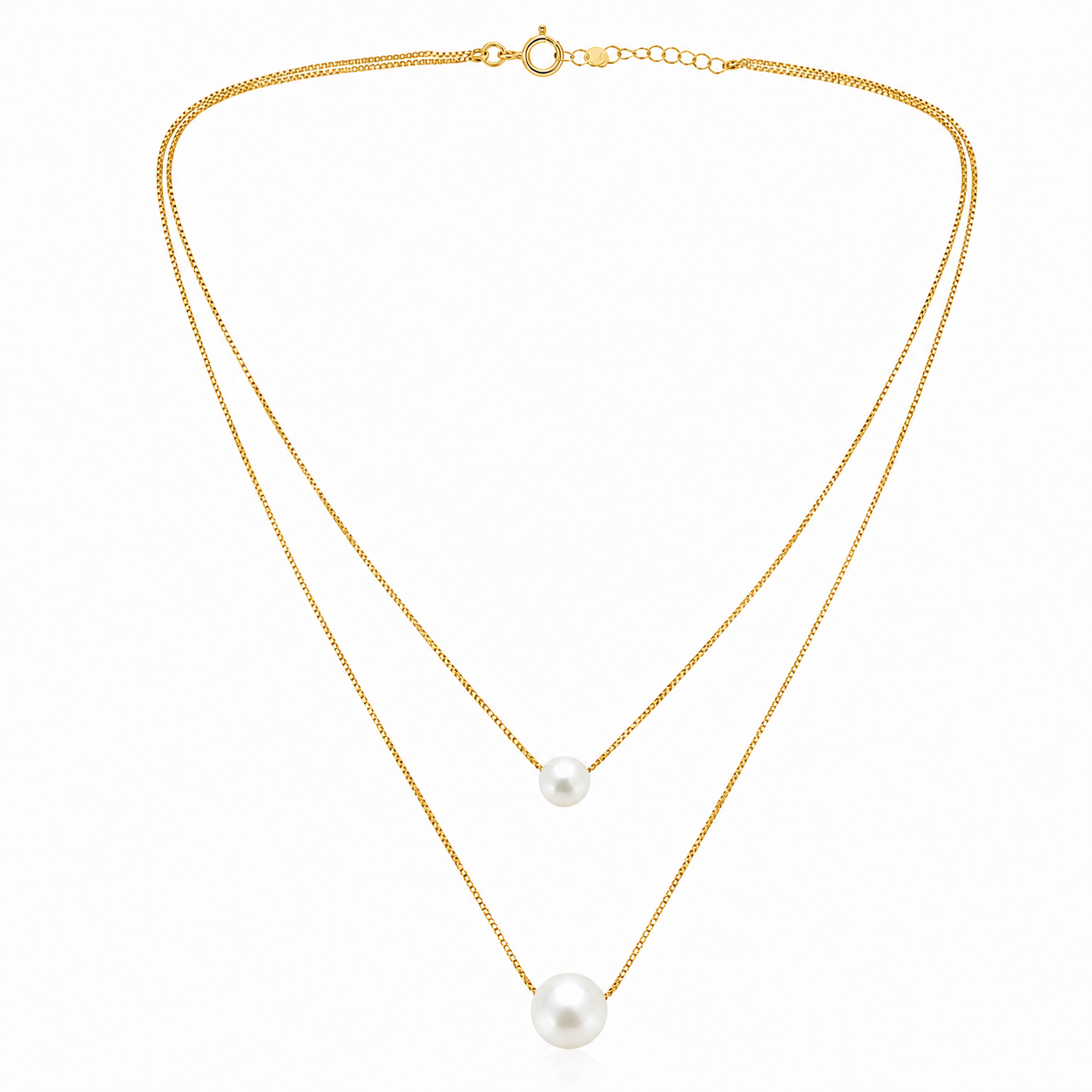 Rosé Duo Pearl Necklace | 925 Silver