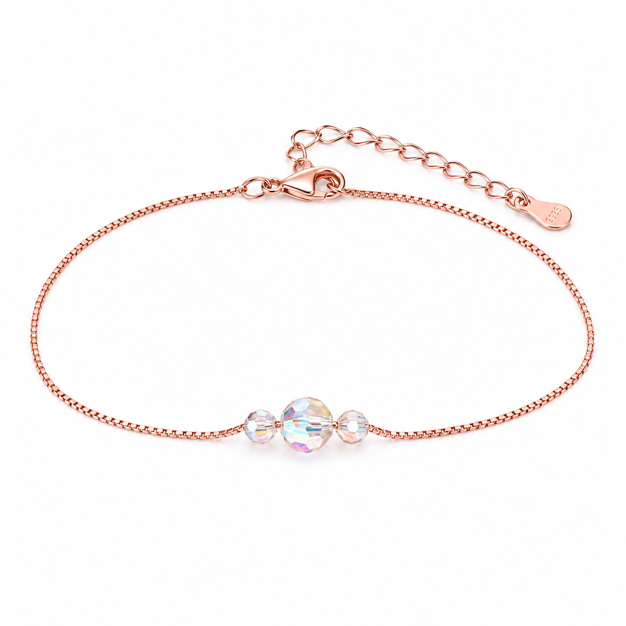 Rosé Glow Crystal Bracelet | 925 Silver