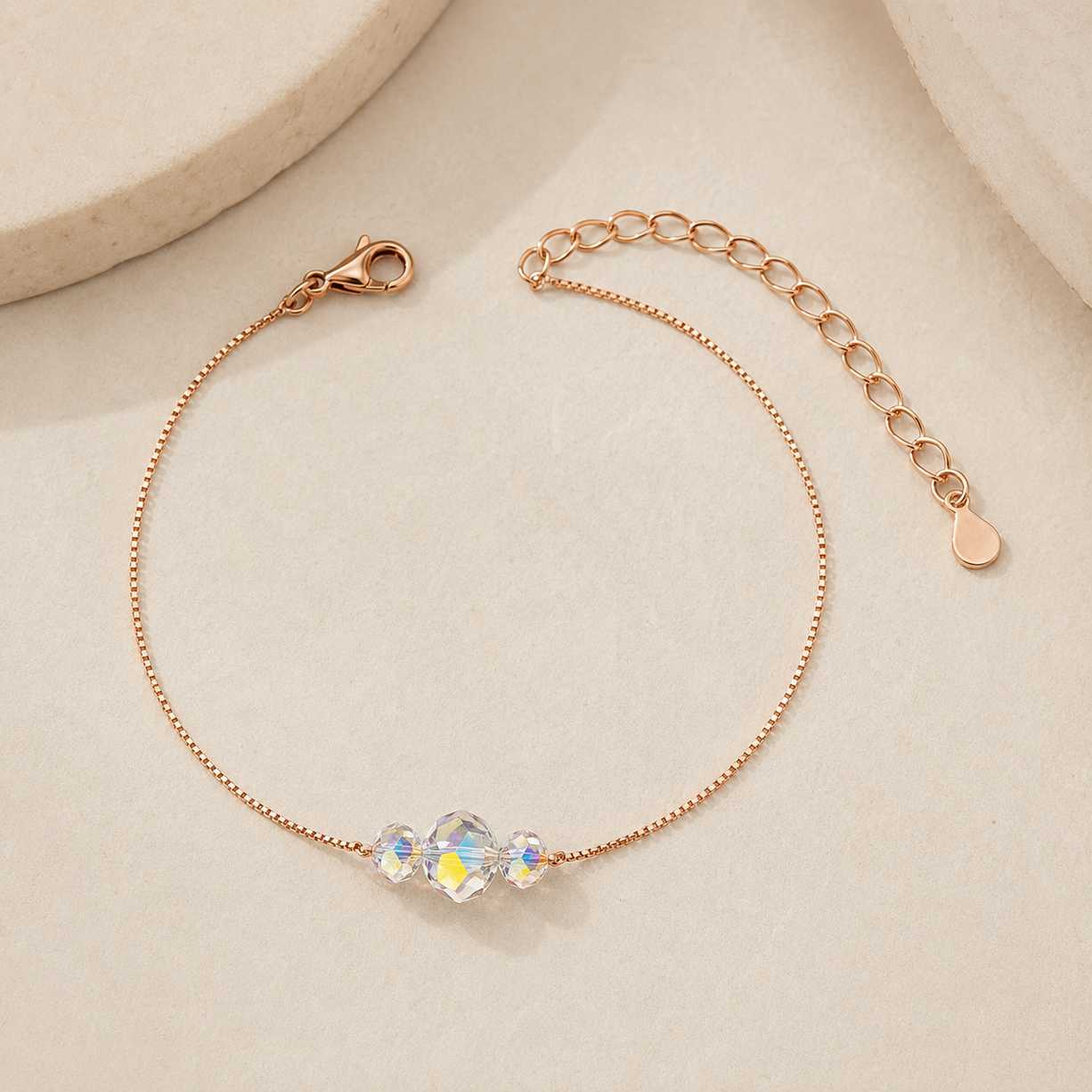 Rosé Glow Crystal Bracelet | 925 Silver