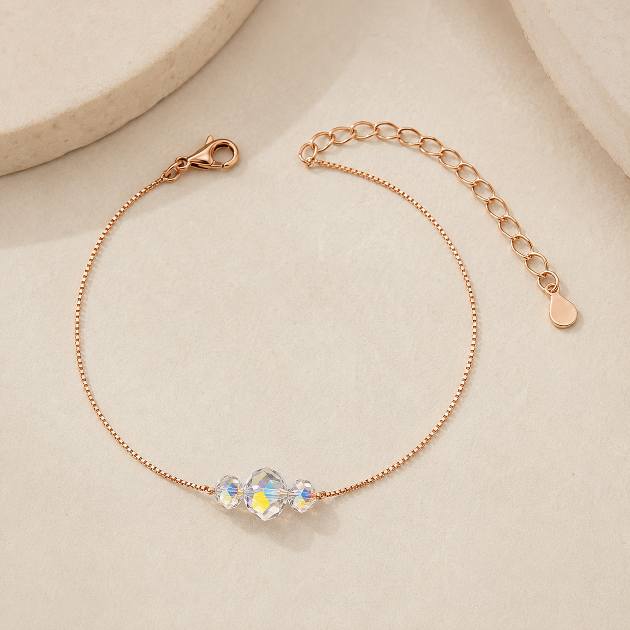 Rosé Glow Crystal Bracelet | 925 Silver