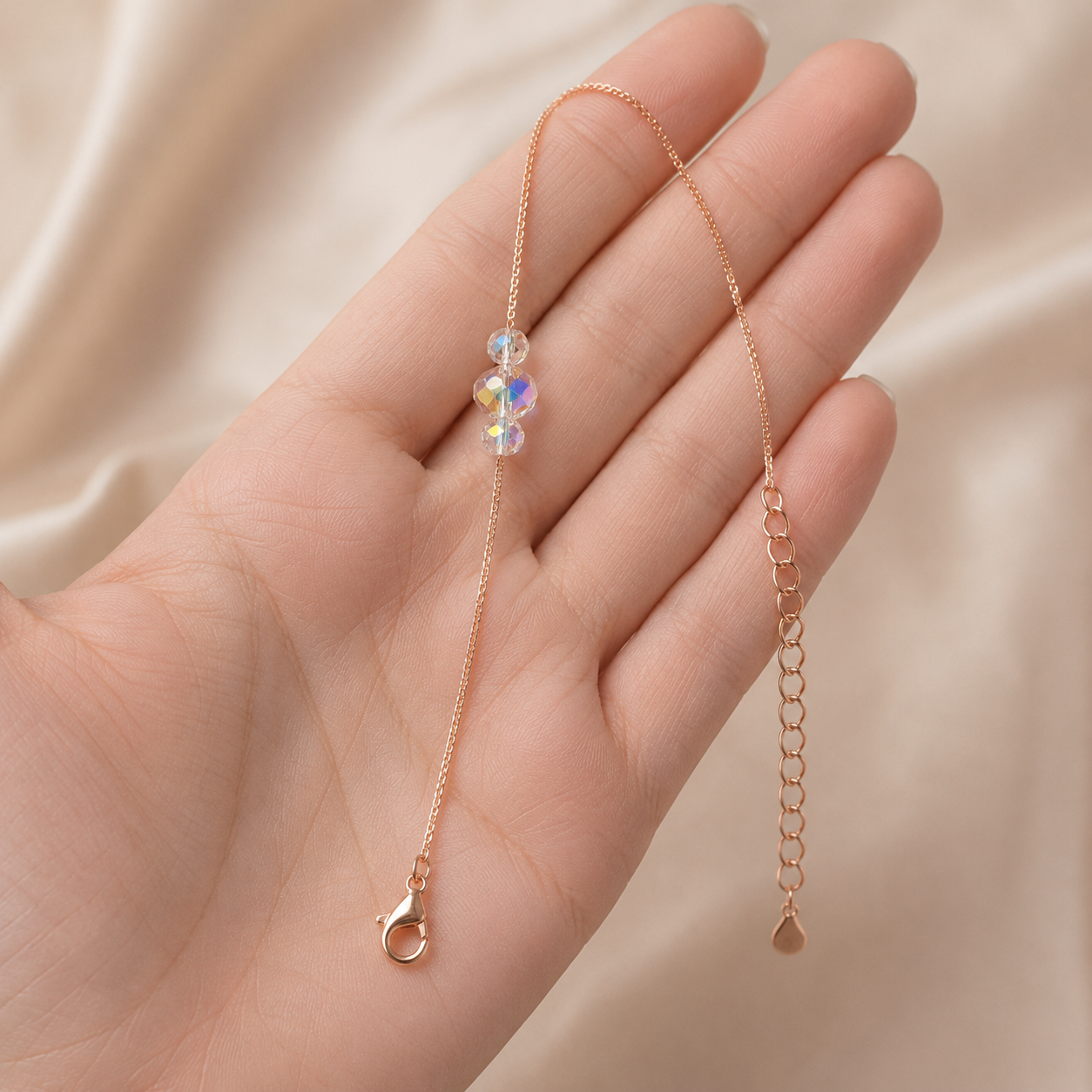 Rosé Glow Crystal Bracelet | 925 Silver