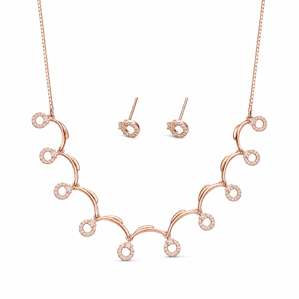 Rose Gold Swirl Necklace | 925 Silver
