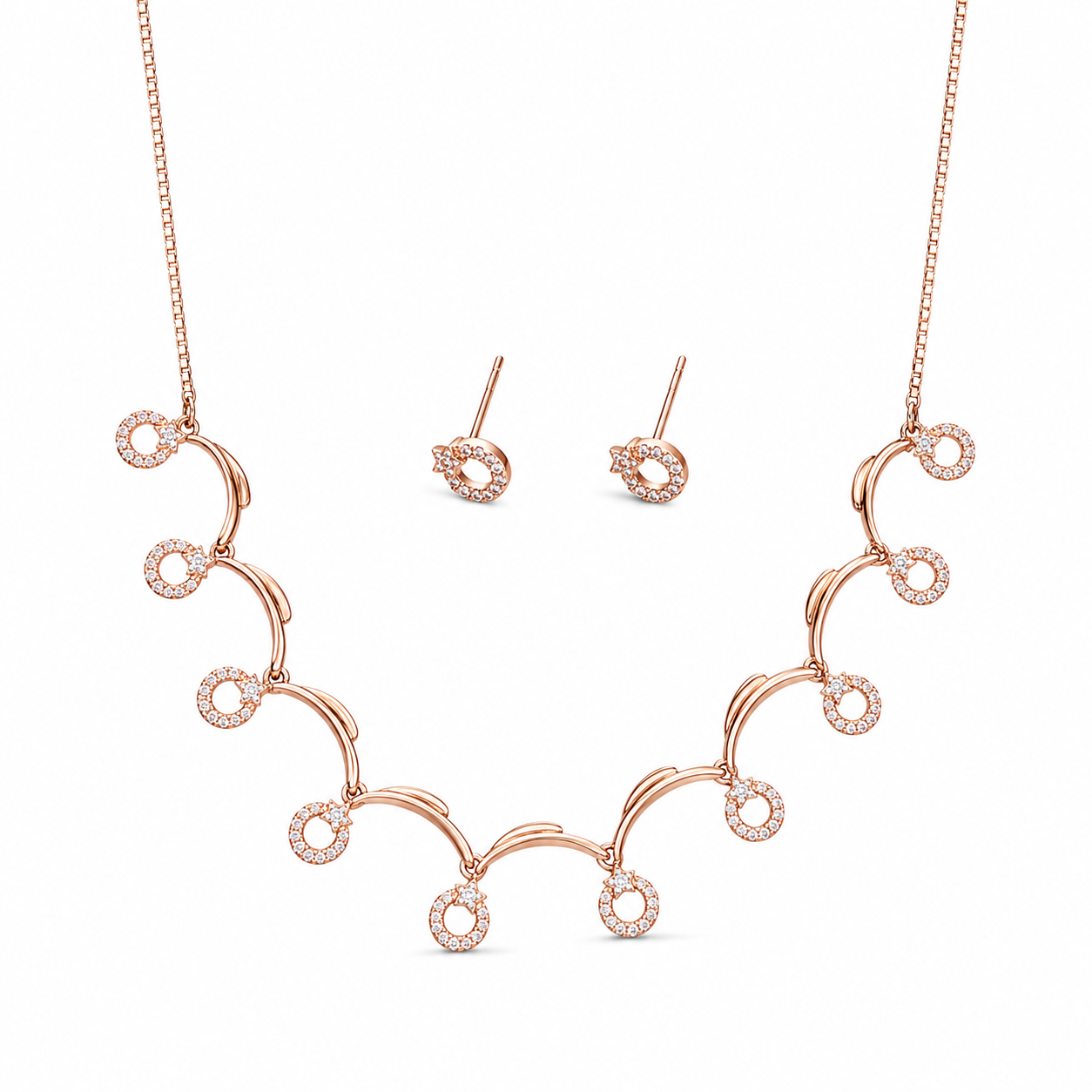 Rose Gold Swirl Necklace | 925 Silver