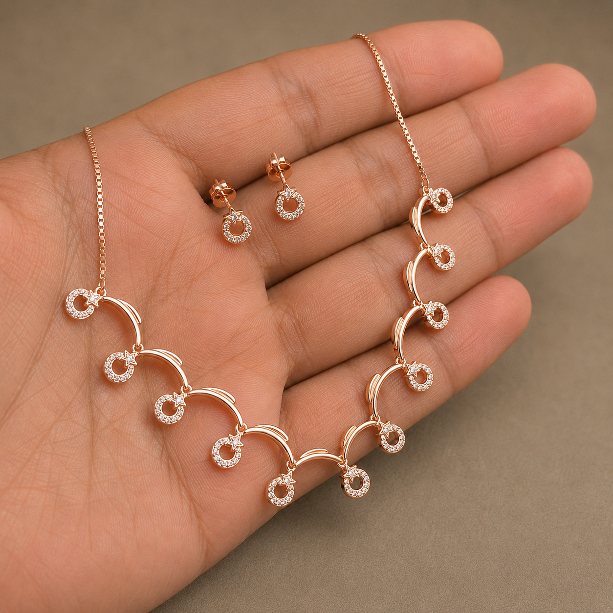 Rose Gold Swirl Necklace | 925 Silver