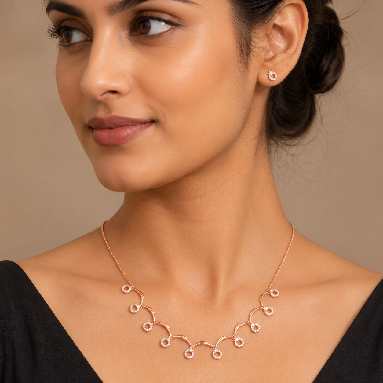 Rose Gold Swirl Necklace | 925 Silver