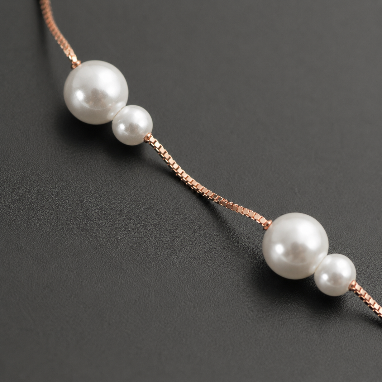 Rosé Line Delicate Pearl Necklace | 925 Silver