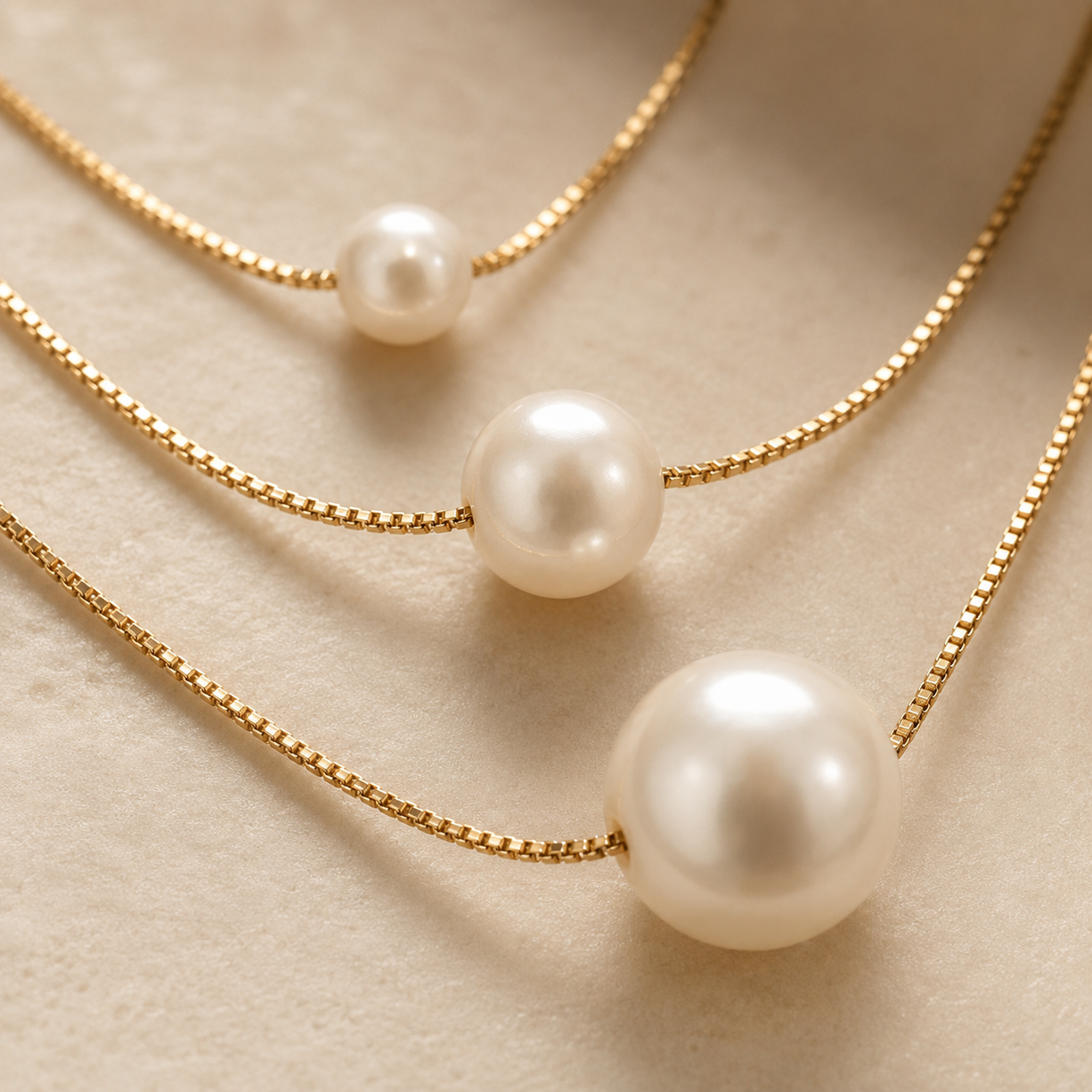 Rosé Trio Pearl Necklace | 925 Silver