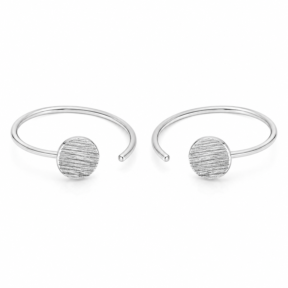 Silver Disc Mini Hoop Earrings | 925 Silver