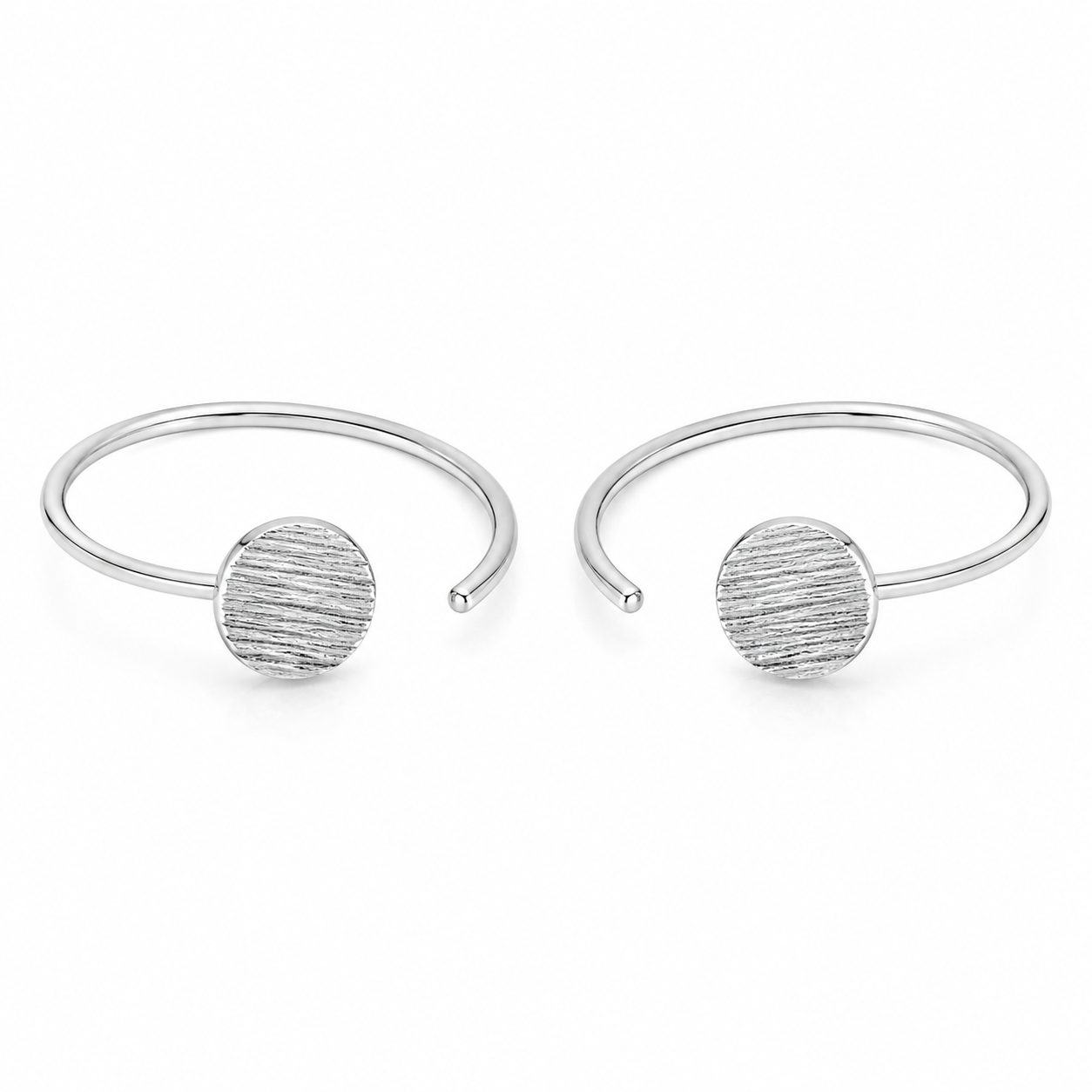 Silver Disc Mini Hoop Earrings | 925 Silver