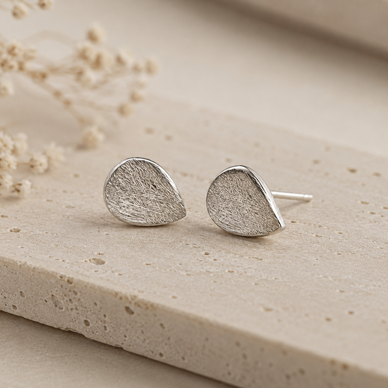 Silver Drop Stud Earrings | 925 Silver