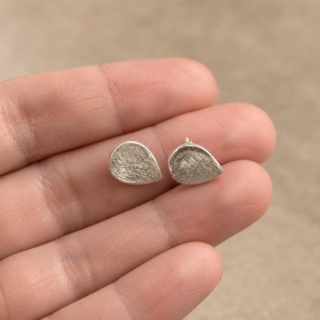 Silver Drop Stud Earrings | 925 Silver