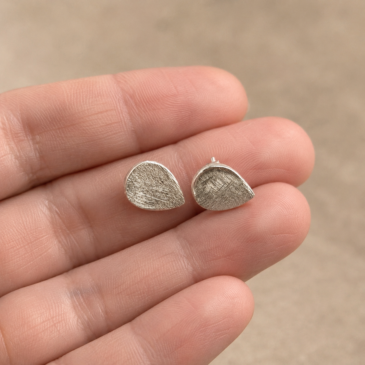 Silver Drop Stud Earrings | 925 Silver