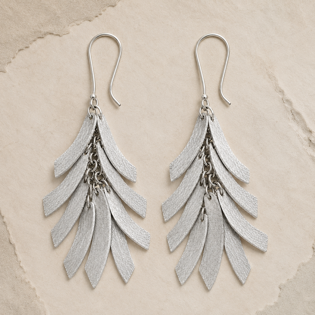 Silver Featherfall Earrings | 925 Silver