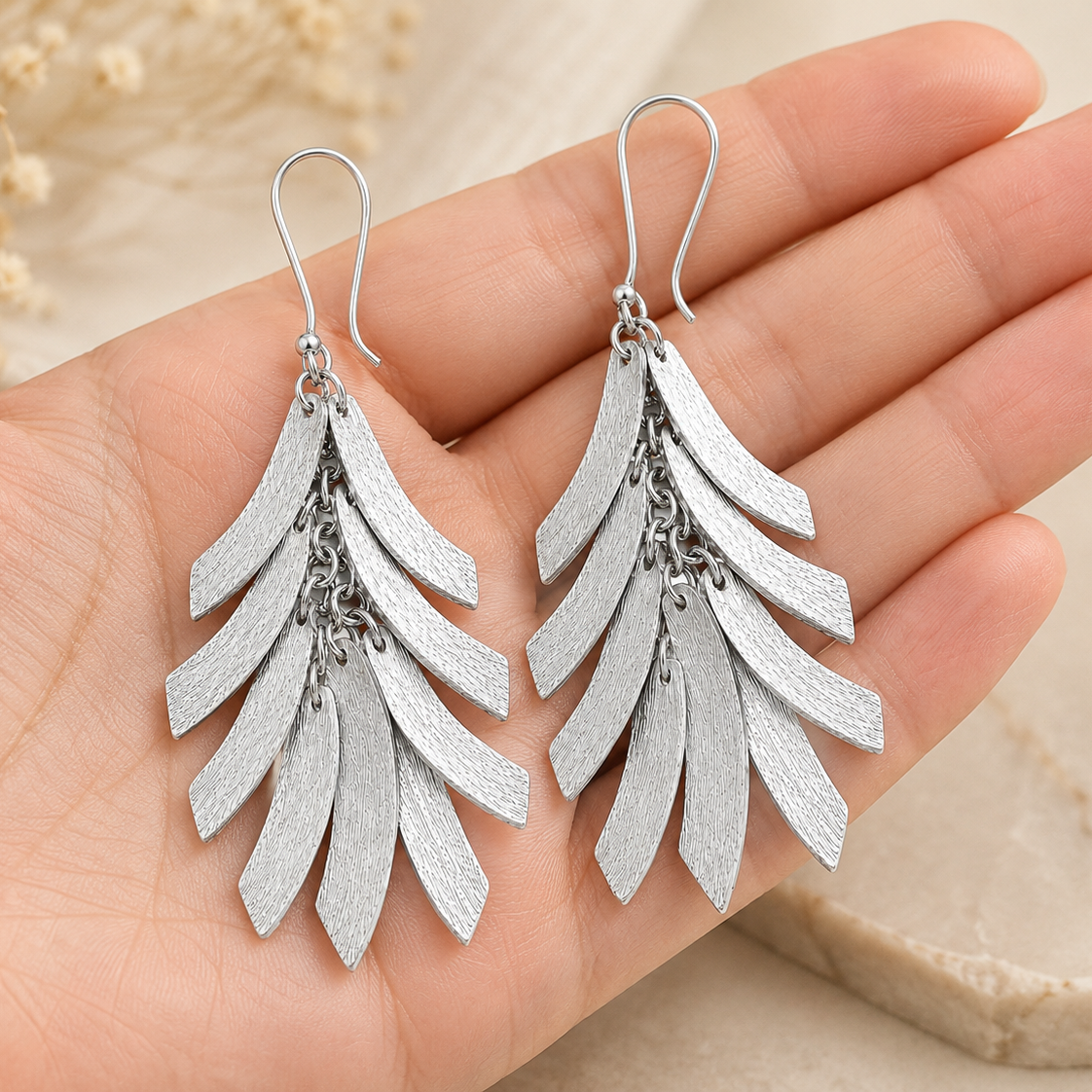 Silver Featherfall Earrings | 925 Silver