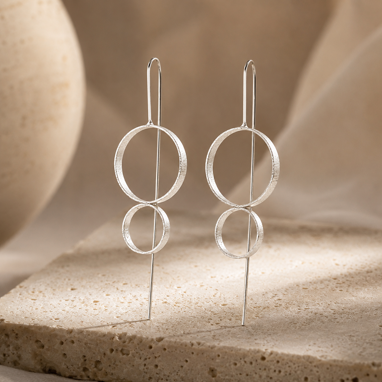 Silver Geo Threader Earrings | 925 Silver