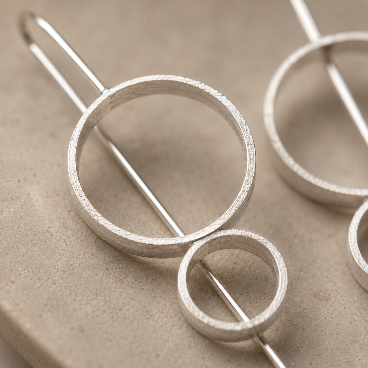 Silver Geo Threader Earrings | 925 Silver