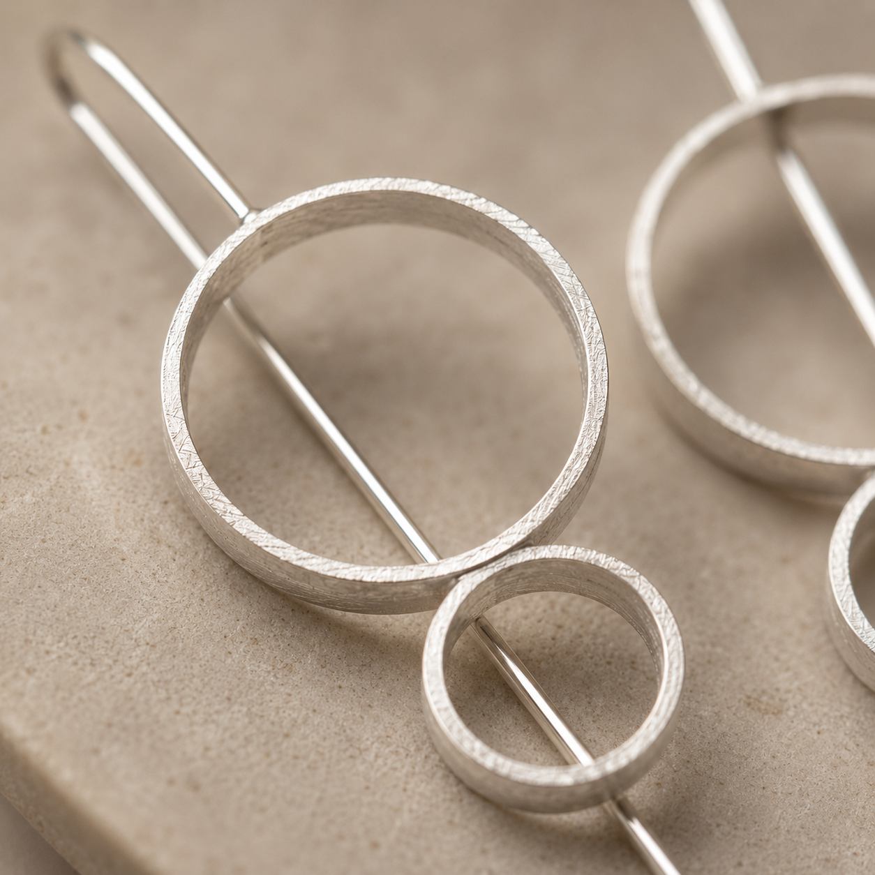 Silver Geo Threader Earrings | 925 Silver