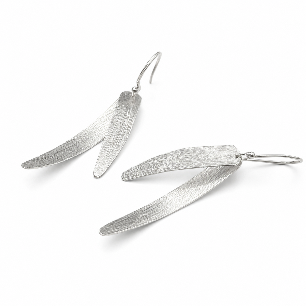 Silver Leaf Drop Earrings | 925 Silver