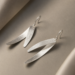 Silver Leaf Drop Earrings | 925 Silver