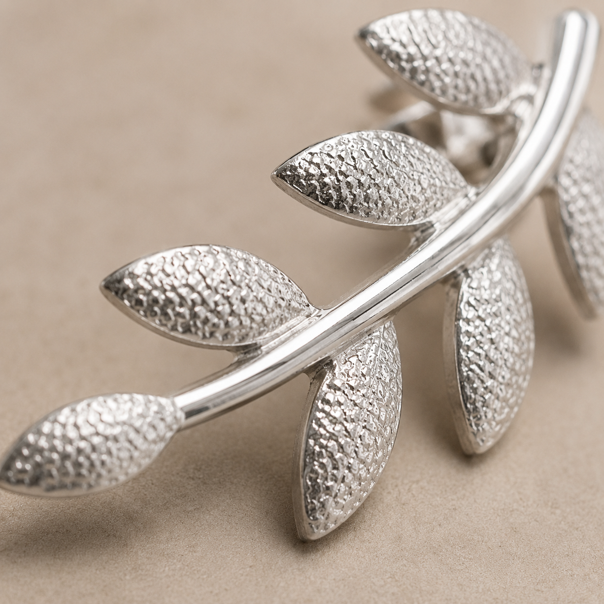 Silver Leaf Ear Climber Earrings | 925 Silver