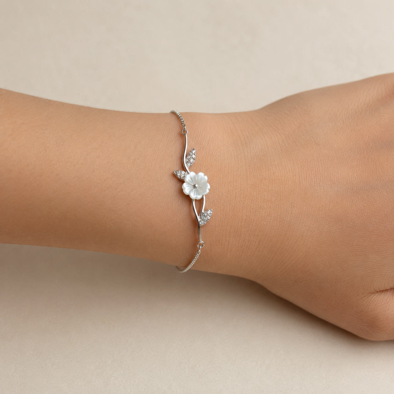 Songbird Whisper Floral Charm Bracelet | 925 Silver