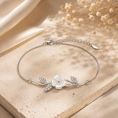 Songbird Whisper Floral Charm Bracelet | 925 Silver