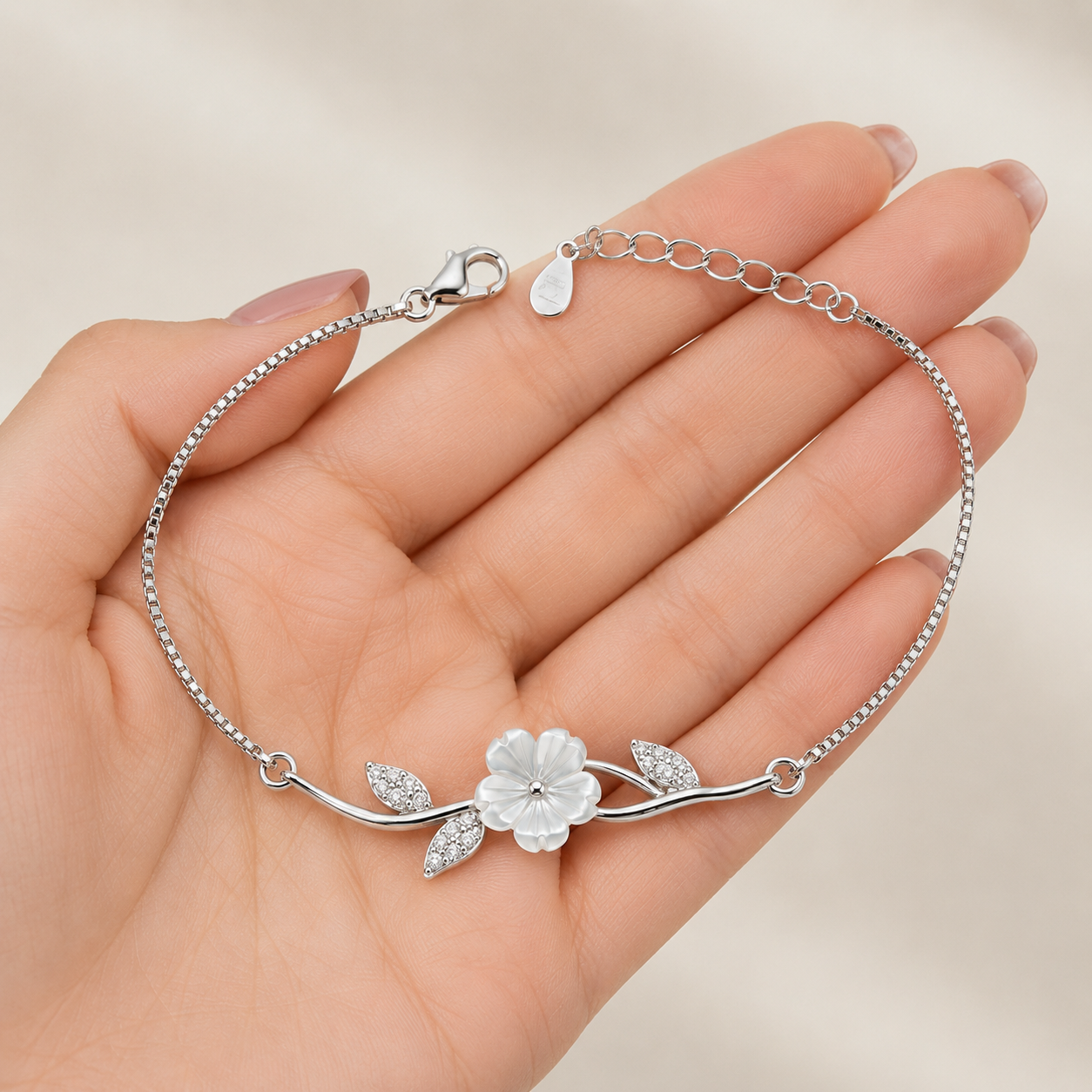 Songbird Whisper Floral Charm Bracelet | 925 Silver