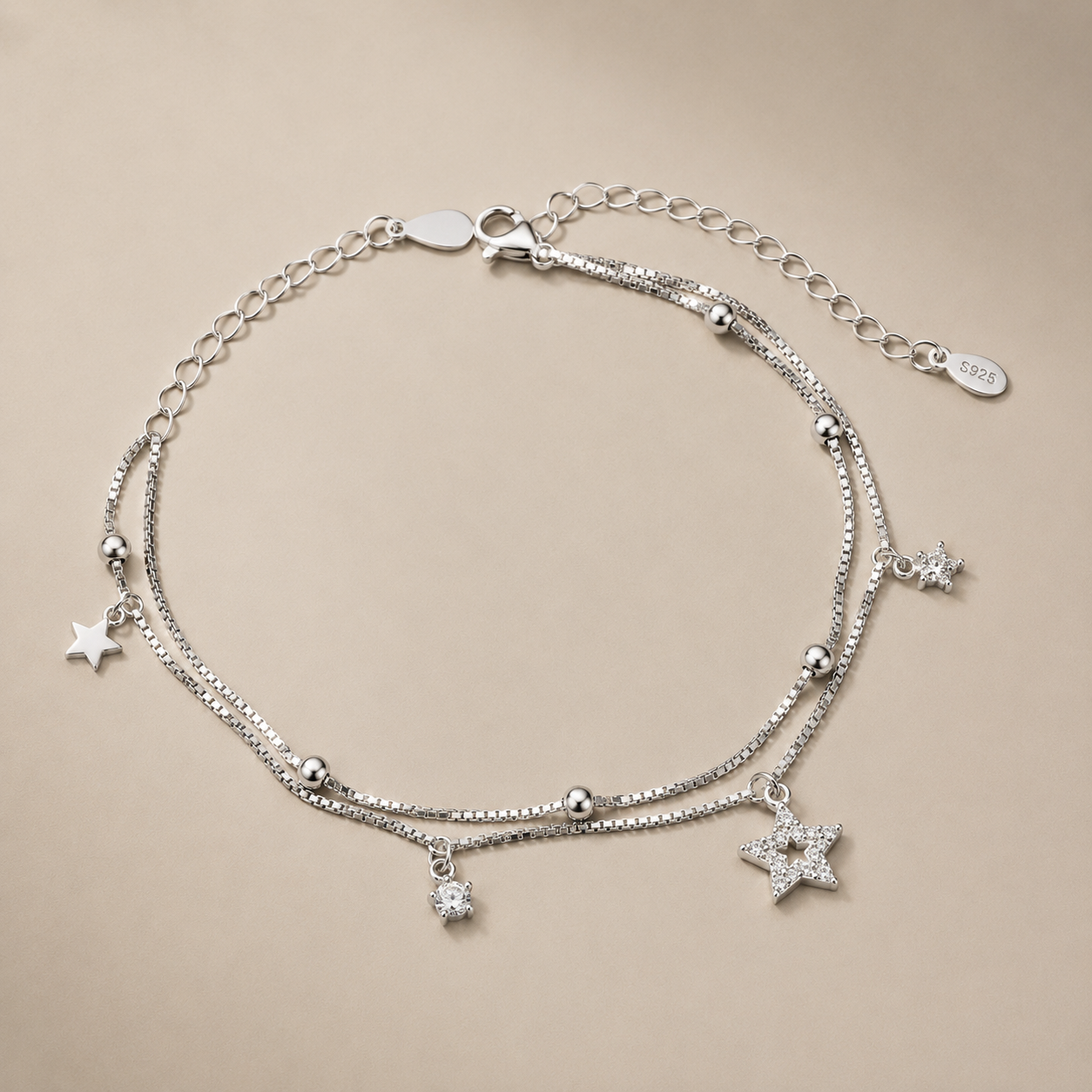 Star charm bracelet | 925 Silver