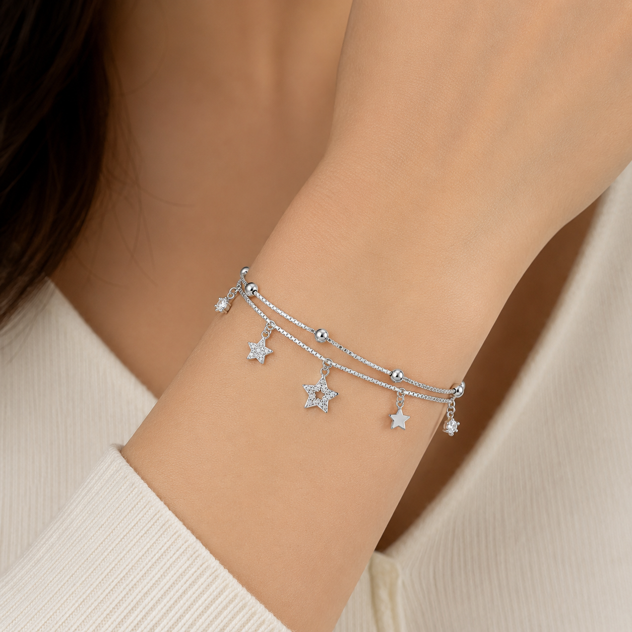 Star charm bracelet | 925 Silver