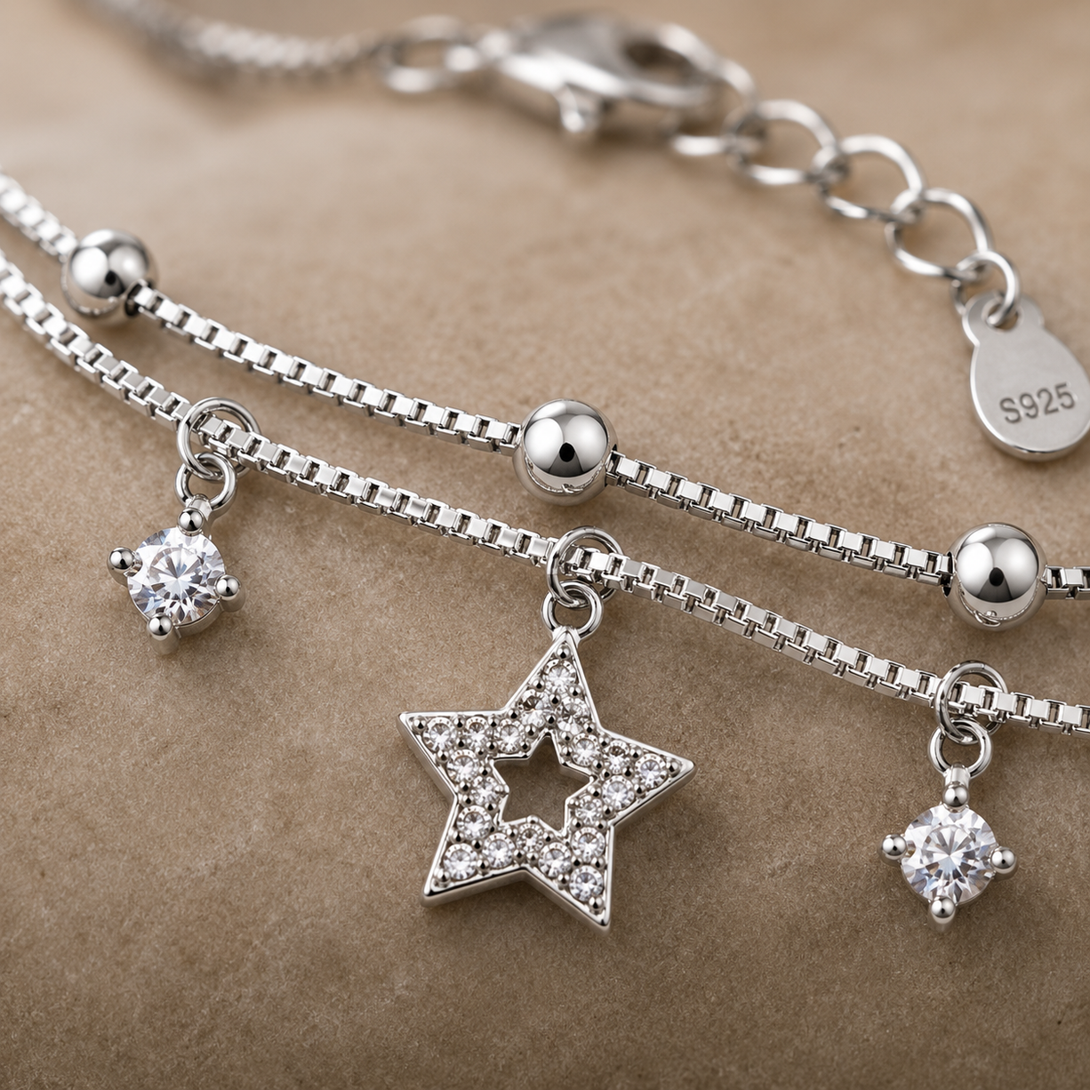 Star charm bracelet | 925 Silver