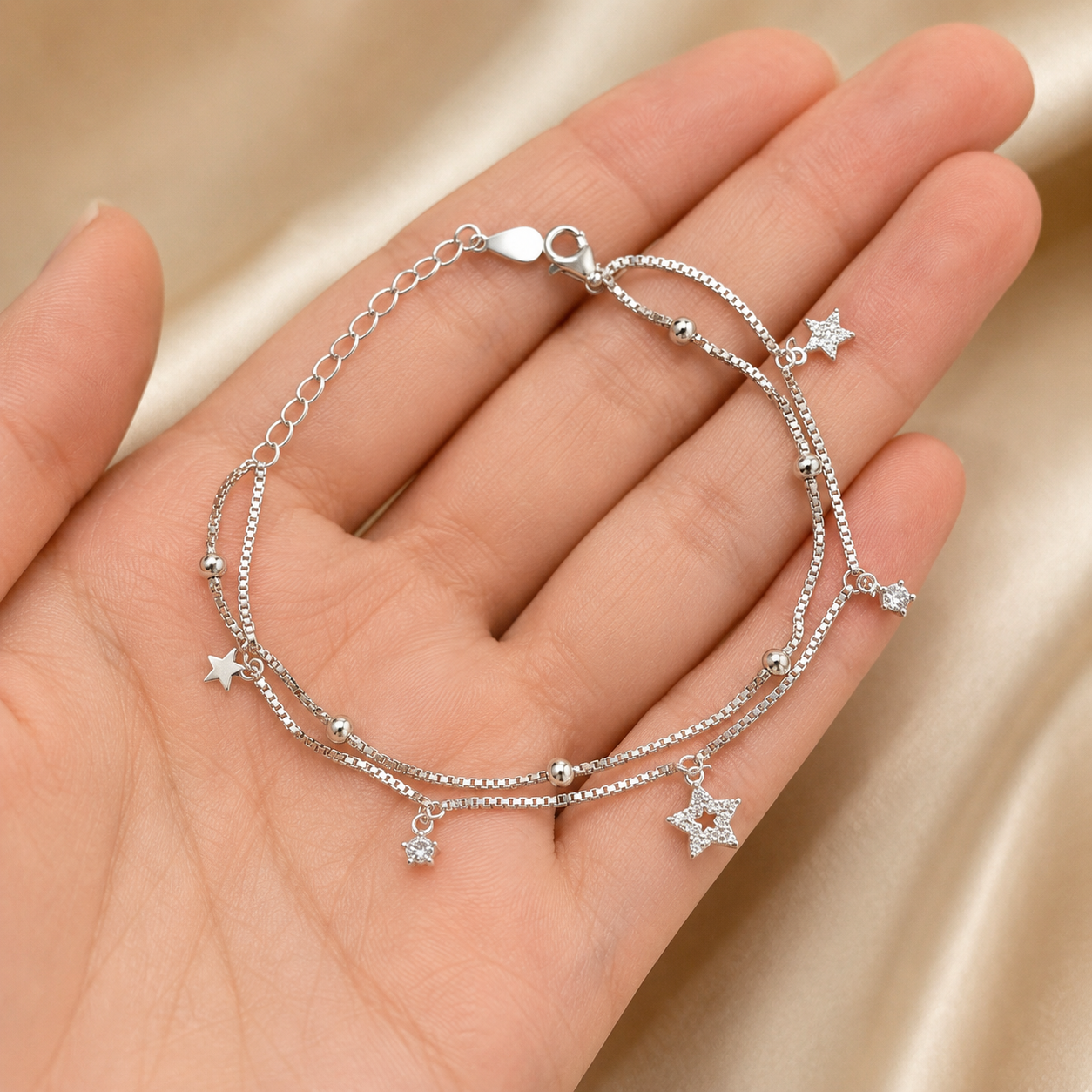 Star charm bracelet | 925 Silver