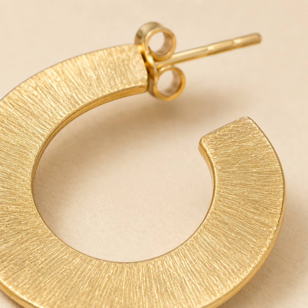 Textured Gold Hoop Earrings | 925 Silver