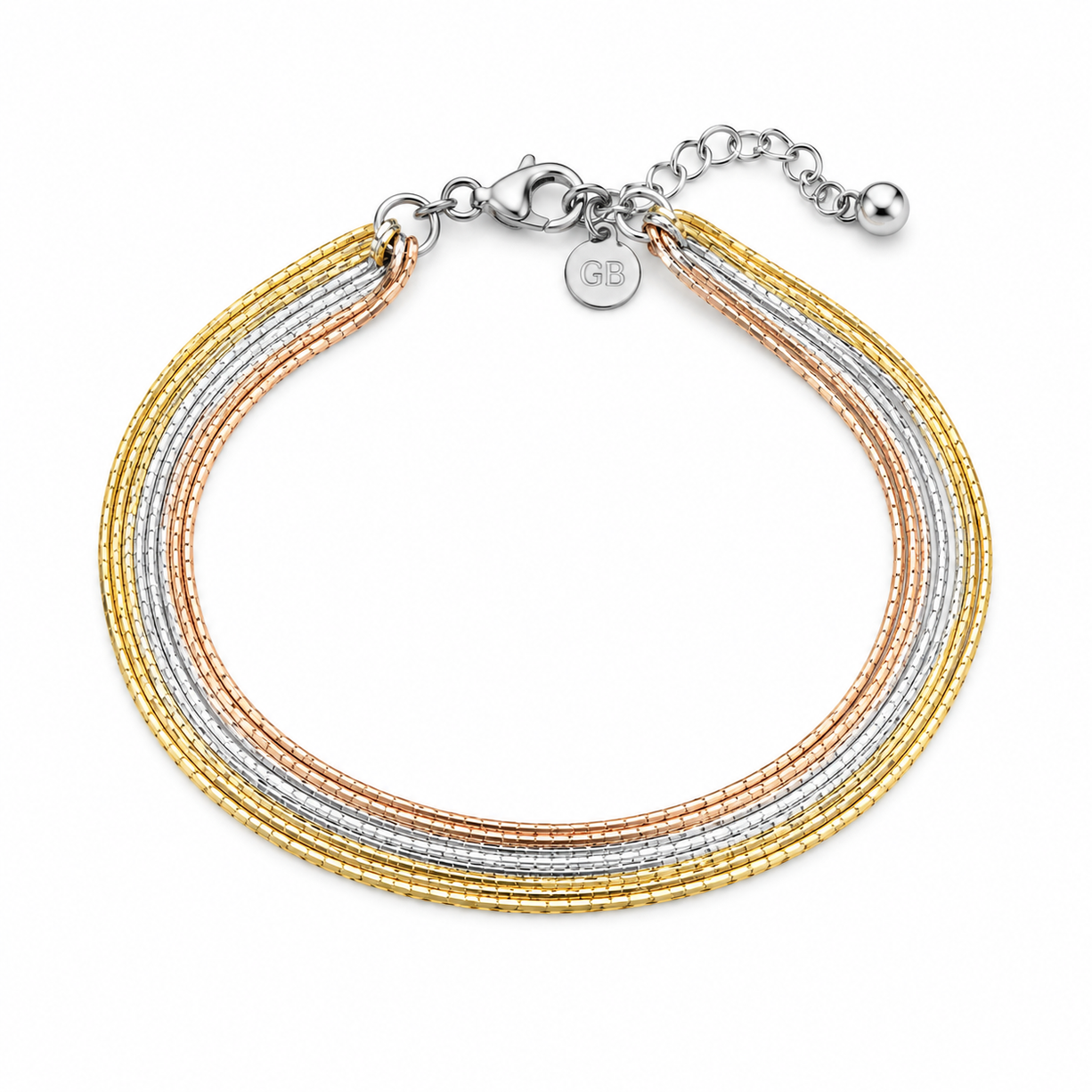Tri-Tone Luxe Chain Bracelet | 925 Silver